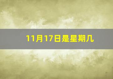 11月17日是星期几