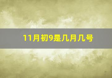 11月初9是几月几号