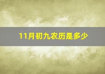 11月初九农历是多少