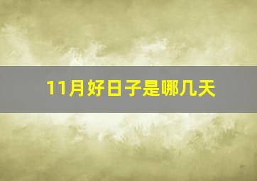 11月好日子是哪几天