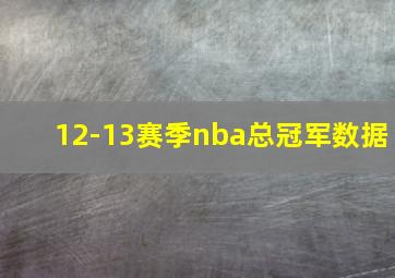 12-13赛季nba总冠军数据