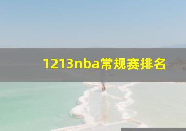 1213nba常规赛排名