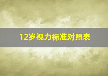 12岁视力标准对照表