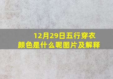 12月29日五行穿衣颜色是什么呢图片及解释