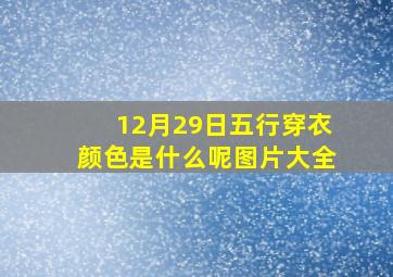 12月29日五行穿衣颜色是什么呢图片大全