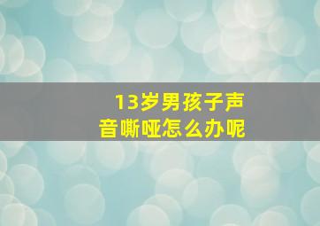 13岁男孩子声音嘶哑怎么办呢