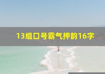 13组口号霸气押韵16字