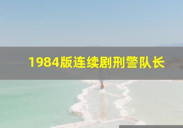 1984版连续剧刑警队长