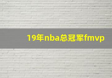 19年nba总冠军fmvp