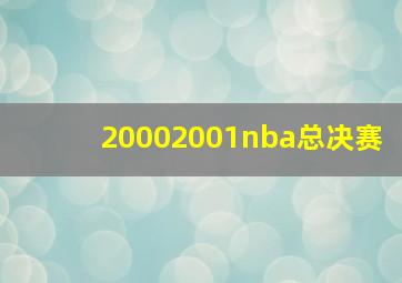 20002001nba总决赛