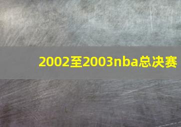 2002至2003nba总决赛