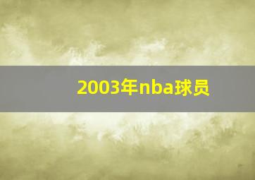 2003年nba球员