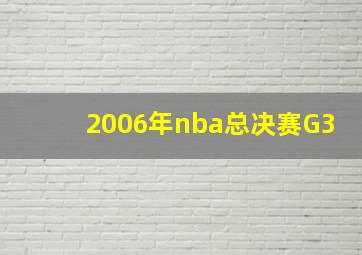 2006年nba总决赛G3