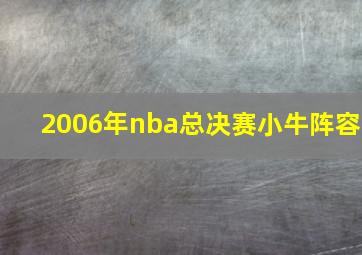 2006年nba总决赛小牛阵容