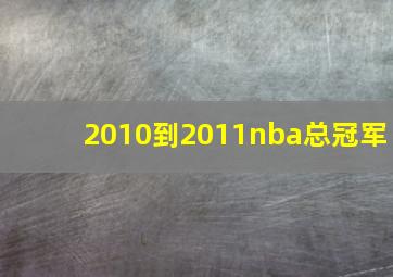 2010到2011nba总冠军