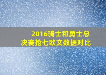 2016骑士和勇士总决赛抢七欧文数据对比