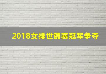 2018女排世锦赛冠军争夺