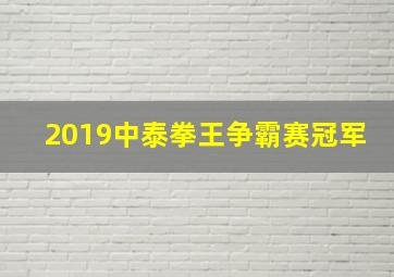 2019中泰拳王争霸赛冠军