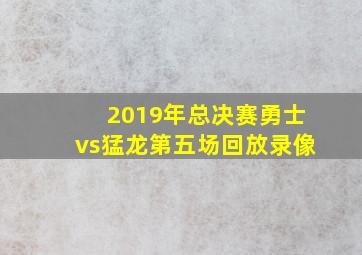 2019年总决赛勇士vs猛龙第五场回放录像