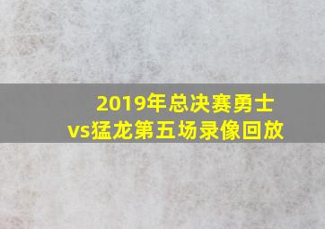 2019年总决赛勇士vs猛龙第五场录像回放