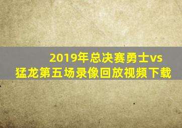 2019年总决赛勇士vs猛龙第五场录像回放视频下载