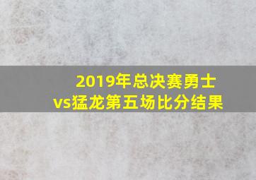 2019年总决赛勇士vs猛龙第五场比分结果