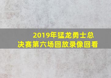 2019年猛龙勇士总决赛第六场回放录像回看