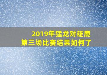 2019年猛龙对雄鹿第三场比赛结果如何了