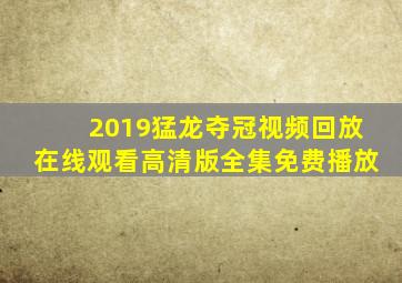 2019猛龙夺冠视频回放在线观看高清版全集免费播放