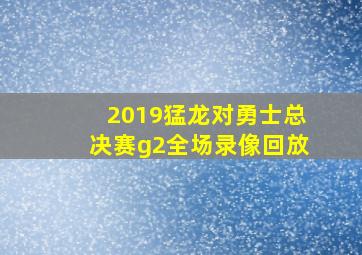 2019猛龙对勇士总决赛g2全场录像回放