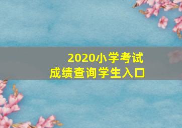 2020小学考试成绩查询学生入口