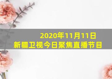 2020年11月11日新疆卫视今日聚焦直播节目