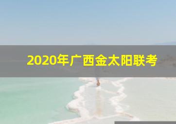 2020年广西金太阳联考