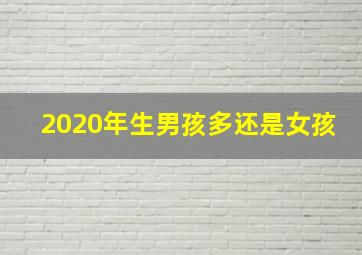 2020年生男孩多还是女孩