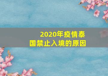 2020年疫情泰国禁止入境的原因