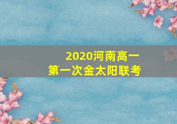 2020河南高一第一次金太阳联考