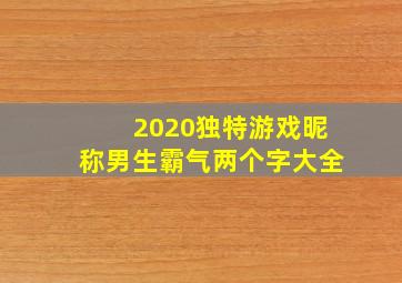 2020独特游戏昵称男生霸气两个字大全