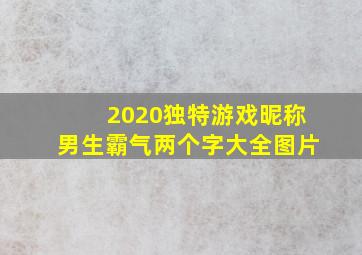 2020独特游戏昵称男生霸气两个字大全图片