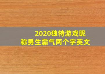 2020独特游戏昵称男生霸气两个字英文