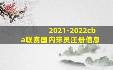 2021-2022cba联赛国内球员注册信息