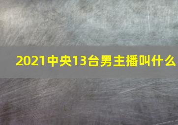 2021中央13台男主播叫什么