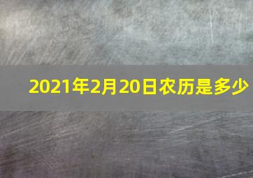 2021年2月20日农历是多少