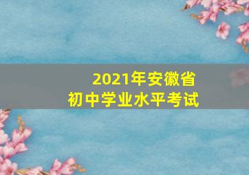 2021年安徽省初中学业水平考试