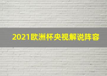 2021欧洲杯央视解说阵容