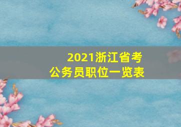 2021浙江省考公务员职位一览表