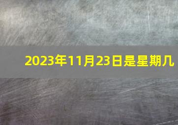 2023年11月23日是星期几