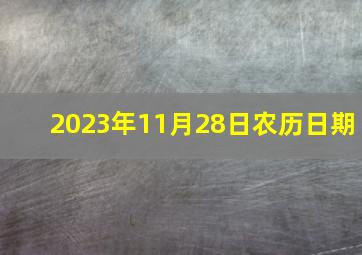 2023年11月28日农历日期