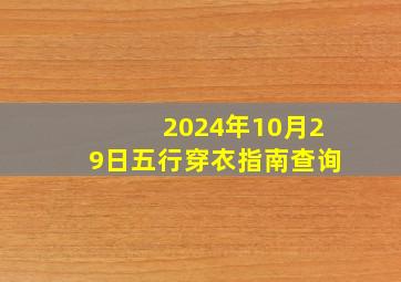 2024年10月29日五行穿衣指南查询