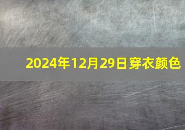 2024年12月29日穿衣颜色