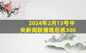 2024年2月13号中央新闻联播观后感300